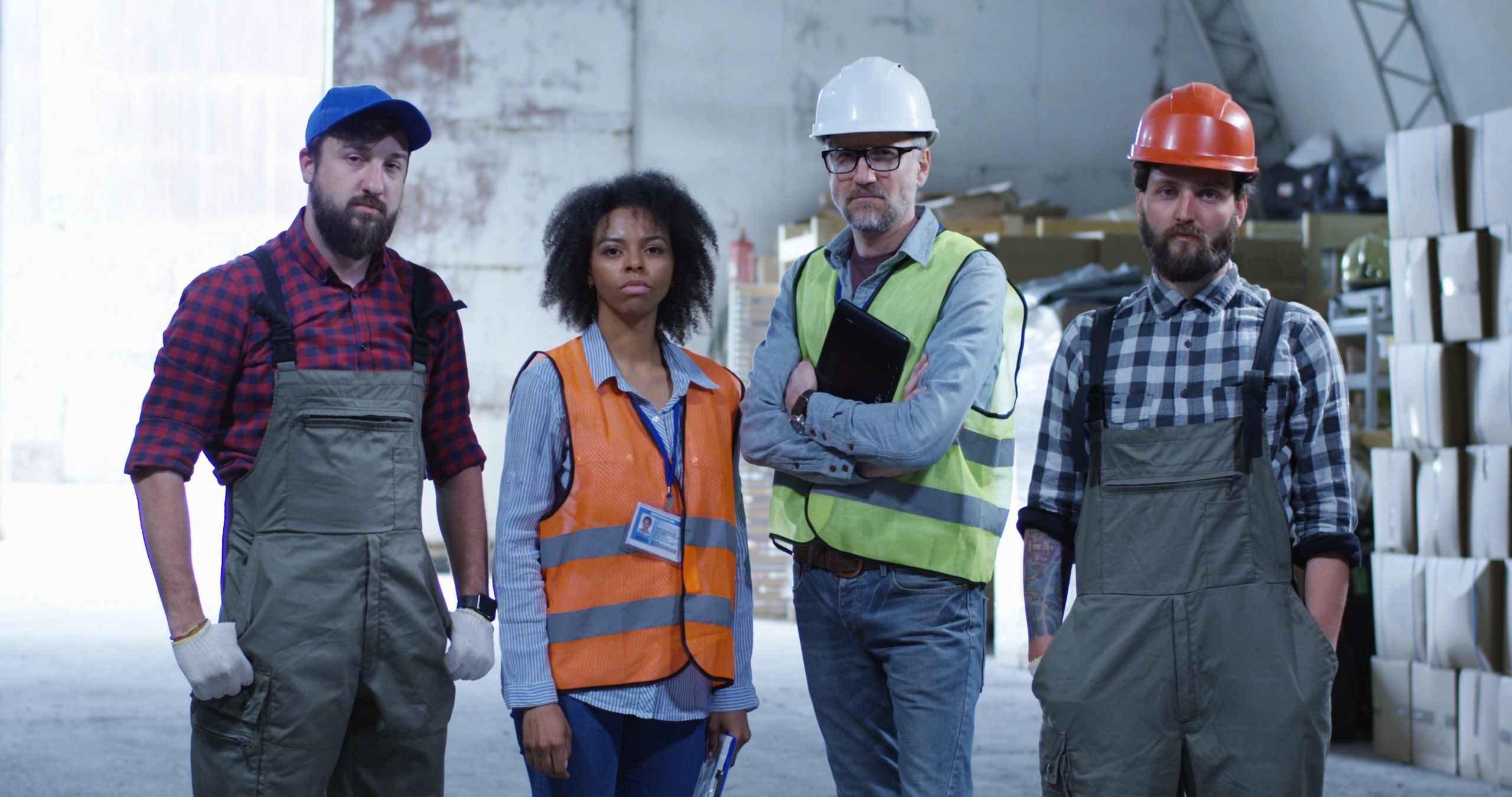 Allspark Renewable Energy team standing in a warehouse