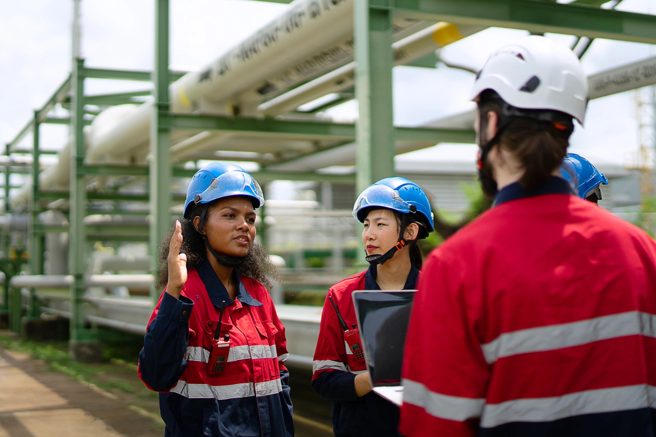 Technical support team at an industrial site